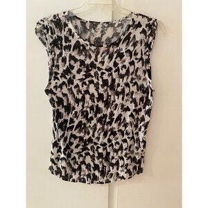Ann Taylor Loft Animal Print Linen Tank Top, women's size Large